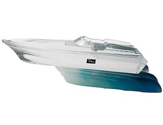DAUM CRYSTAL SPEED BOAT AND STAND