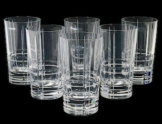 SET OF SIX CHRISTOFLE CRYSTAL HIGHBALL GLASSES