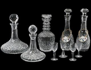 GROUP OF FIVE WATERFORD DECANTERS