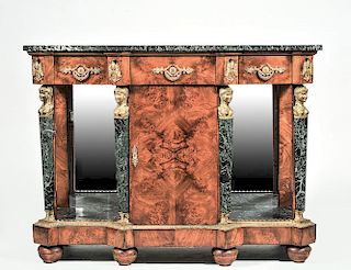 EMPIRE STYLE GILT BRONZE MOUNTED SIDEBOARD