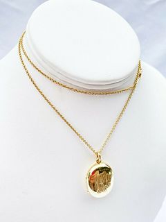 MAGNIFICENT 18K TIFFANY & CO CHAIN & 14K LOCKET NECKLACE 