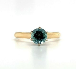 14k Yellow Gold .95ct Blue Genuine Natural Montana Sapphire Ring 