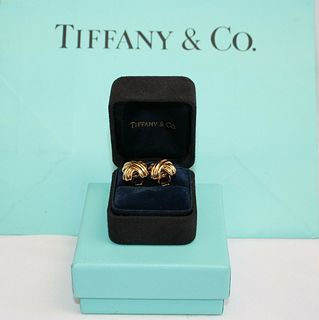 MAGNIFICENT 18K GOLD TIFFANY & CO CUFFLINKS WITH BAG & BOX  
