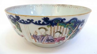 Antique Export Porcelain Punch Bowl