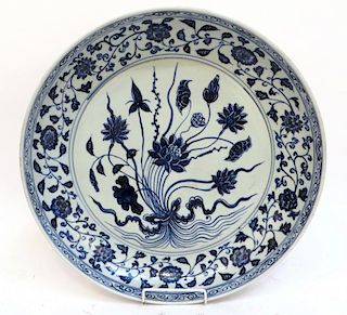 Blue And White Ming Charger
