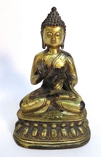 Gold Gild Bronze 18th Century Buddha