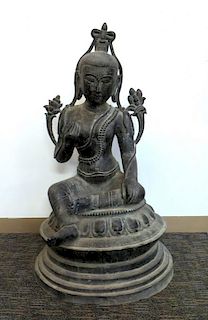 Large Antique Bronze Tara Casting