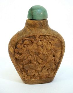 Qing Carved Wood Snuff Bottle