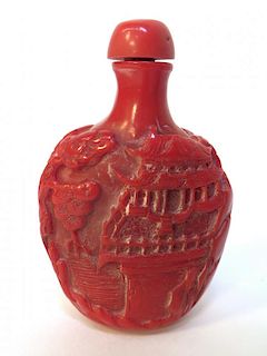 Red Peking Glass Snuff