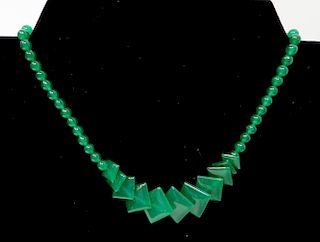Green Jade Square Necklace