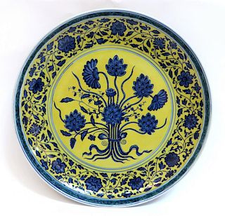 Yongzheng Yellow And Blue Porcelain Plate