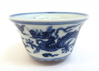 Chinese Blue & White Dragon Tea Cup