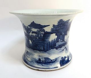 Blue & White Kangxi Brush Pot