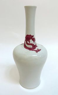 Red & White Kangxi Dragon Vase