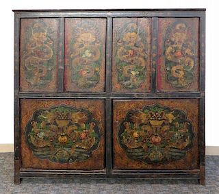 Tibetan Dragon Painted Cabinet