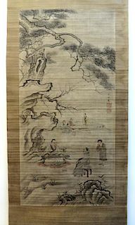 Chinese Scroll Of Scholars