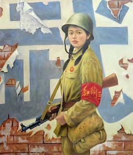 Revolutionary Girl On Canvas