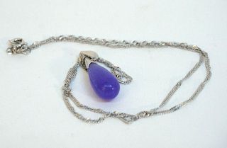 Lavender Jade Tear Drop Necklace