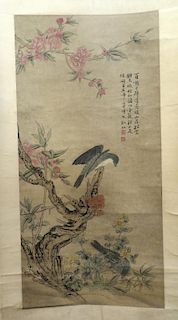 Bird Watercolor Scroll