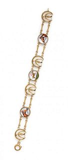 * A Yellow Gold and Essex Crystal Bracelet, 12.40 dwts.
