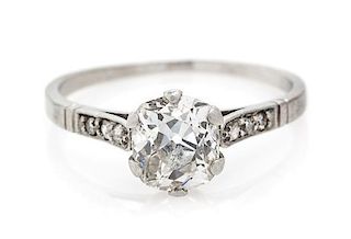* A Platinum and Diamond Ring, Circa 1915, 1.30 dwts