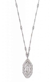 An Art Deco Platinum and Diamond Convertible Necklace, Keller Manufacturing Co., Circa 1931, 20.70 dwts.
