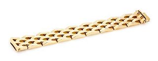 * A Yellow Gold Geometric Brick Link Bracelet, Italian, 31.30 dwts.