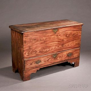 Grain-painted Chest over Drawer