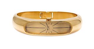 * An 18 Karat Yellow Gold Bangle Wristwatch, Van Cleef & Arpels, 31.30 dwts.