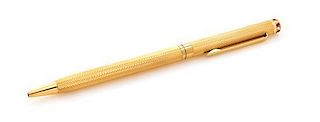 An 18 Karat Yellow Gold, Diamond and Ruby Pen, French, 17.90 dwts.