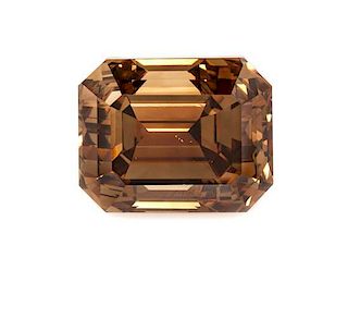 A 4.56 Carat Octagonal Step Cut Fancy Orange-Brown Diamond,