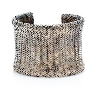 * A Sterling Silver Basket weave Cuff Bracelet, Angela Cummings, 45.50 dwts.