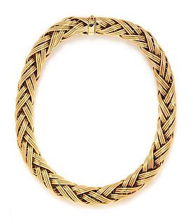 * An 18 Karat Yellow Gold Woven Link Necklace, 162.10 dwts.