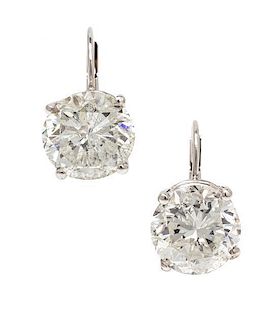 A Pair of White Gold and Diamond Stud Earrings, 2.70 dwts.