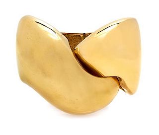 A Yellow Gold Bypass Cuff Bracelet, 82.50 dwts.
