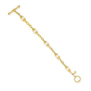 * An 18 Karat Yellow Gold and Cultured Pearl Bracelet, Cynthia Bach, 21.00 dwts.
