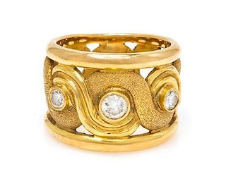 An 18 Karat Yellow Gold and Diamond Ring, Lalaounis, 6.40 dwts.