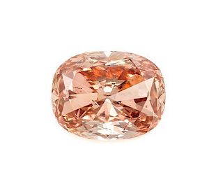 A 1.01 Carat Oval Modified Brilliant Cut Fancy Brownish Orangy Pink,
