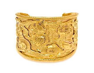 A 22 Karat Yellow Gold Cuff Bracelet, Jean Mahie, 10.90 dwts.
