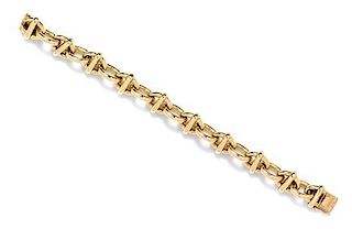 A Yellow Gold Fancy Link Bracelet, Tiffany & Co., 44.60 dwts.