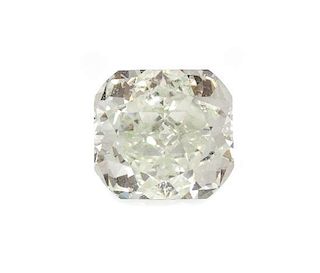 A 1.00 Carat Radiant Cut Light Green Diamond,