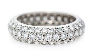 * A Platinum and Diamond Eternity Band, Cartier, 2.80 dwts.