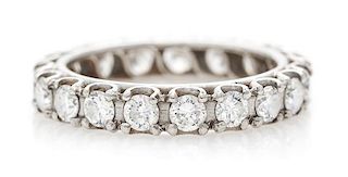 A Platinum and Diamond Eternity Band, 3.20 dwts.