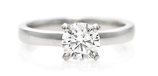 A 14 Karat White Gold and Diamond Solitaire Ring, 2.20 dwts.