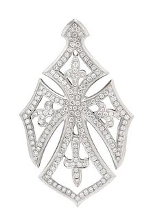 * A Platinum and Diamond Maltese Cross Pendant, 25.50 dwts.