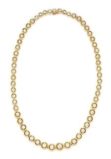 An 18 Karat Yellow Gold and Diamond Riviere Necklace, La Triomphe, 27.30 dwts.
