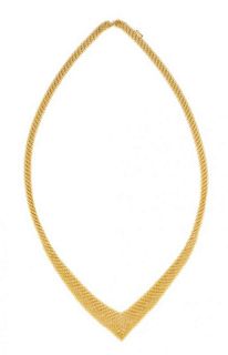 An 18 Karat Yellow Gold Mesh Scarf Necklace, Elsa Peretti for Tiffany & Co., 20.40 dwts.