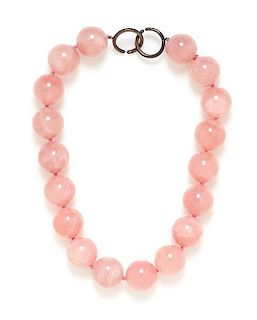 A Sterling Silver and Rose Quartz Bead Necklace, Paloma Picasso for Tiffany & Co., Circa 1983,