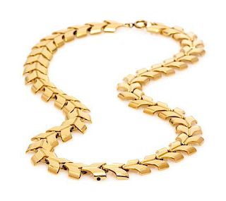 * A 14 Karat Yellow Gold Link Necklace, Wordley, Allsopp and Bliss, 34.10 dwts.
