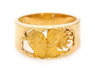 * An 18 Karat Yellow Gold Promesa Ring, Carrera y Carrera, 5.80 dwts.
